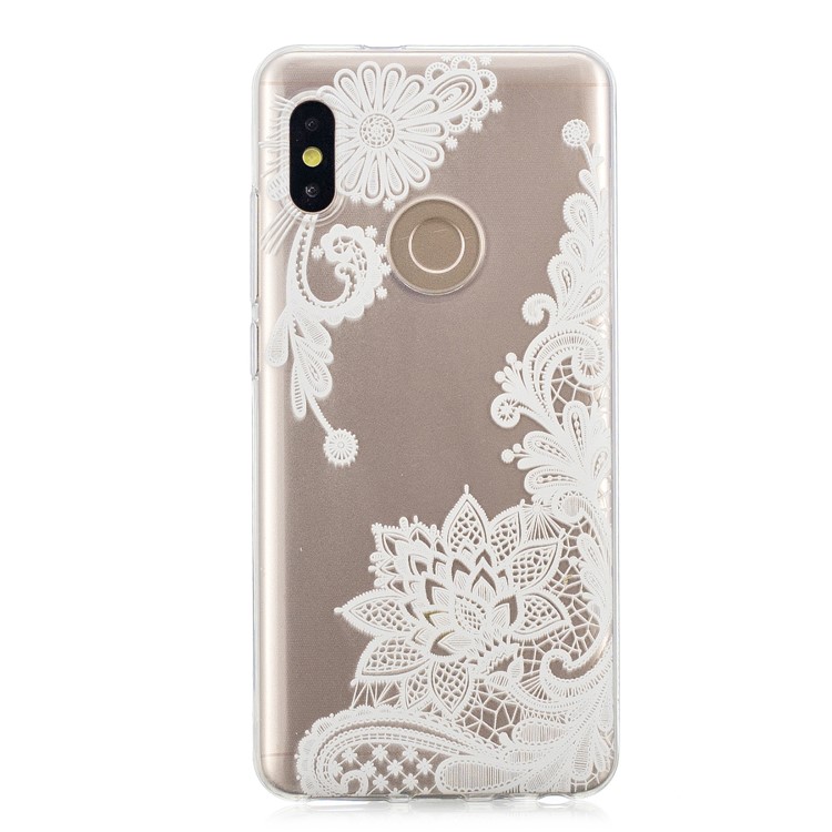 Embossment Patterned TPU Soft Cell Phone Shell for Xiaomi Redmi Note 5 Pro (Dual Camera) / Redmi Note 5 (China) - White Flower-2