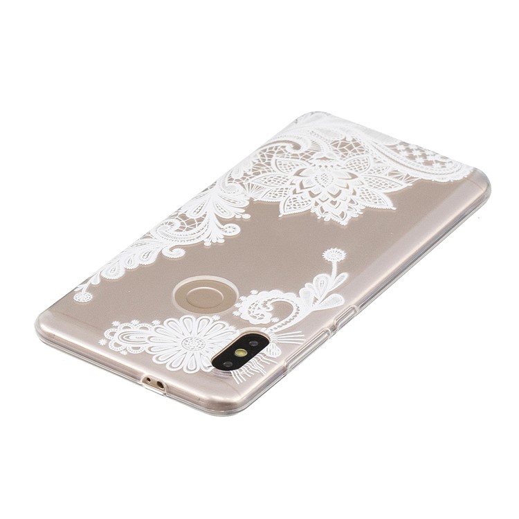 Embossment Patterned TPU Soft Cell Phone Shell for Xiaomi Redmi Note 5 Pro (Dual Camera) / Redmi Note 5 (China) - White Flower-4
