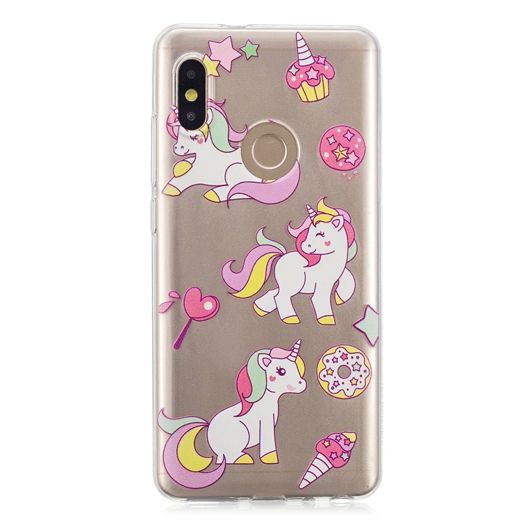 Embossment Patterned TPU Soft Protective Case for Xiaomi Redmi Note 5 Pro (Dual Camera) / Redmi Note 5 (China) - Playing Unicorns-2