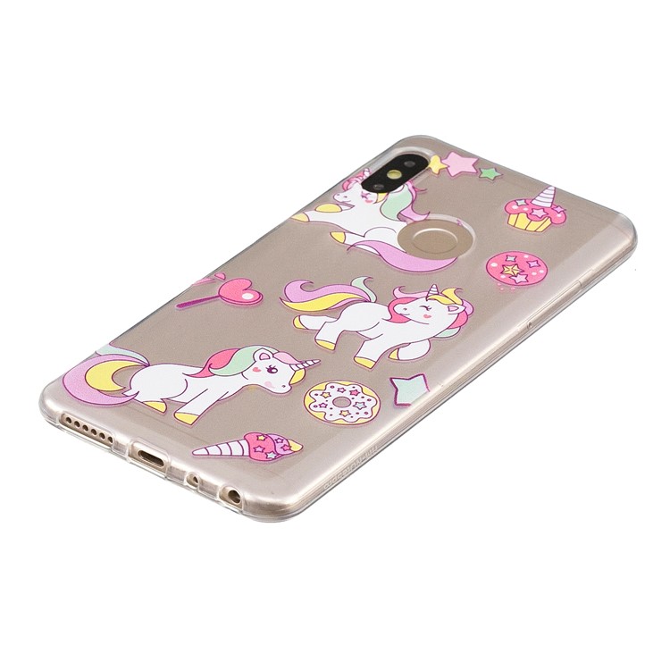 Embossment Patterned TPU Soft Protective Case for Xiaomi Redmi Note 5 Pro (Dual Camera) / Redmi Note 5 (China) - Playing Unicorns-3