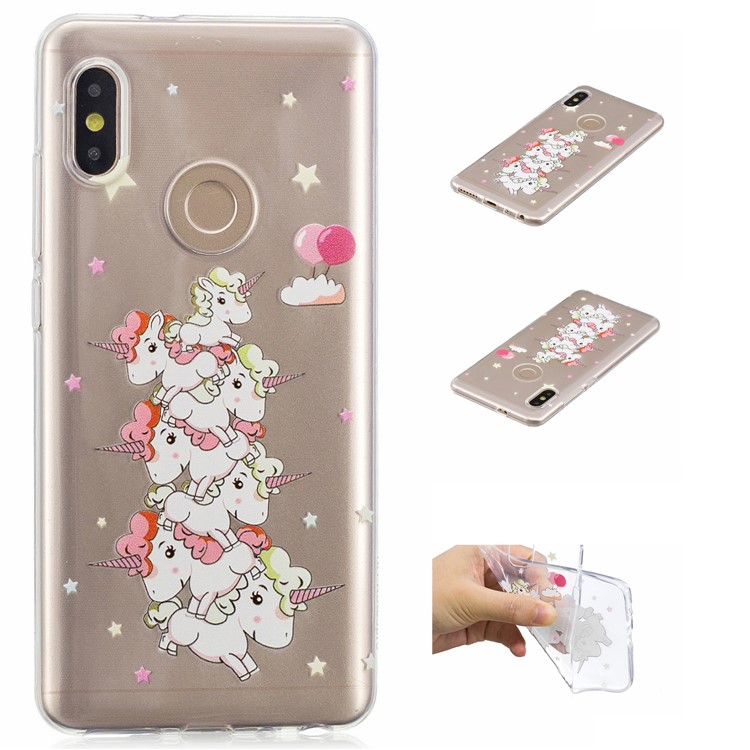 Embossment Patterned TPU Soft Protective Shell for Xiaomi Redmi Note 5 Pro (Dual Camera) / Redmi Note 5 (China) - Unicorn Mountain-1