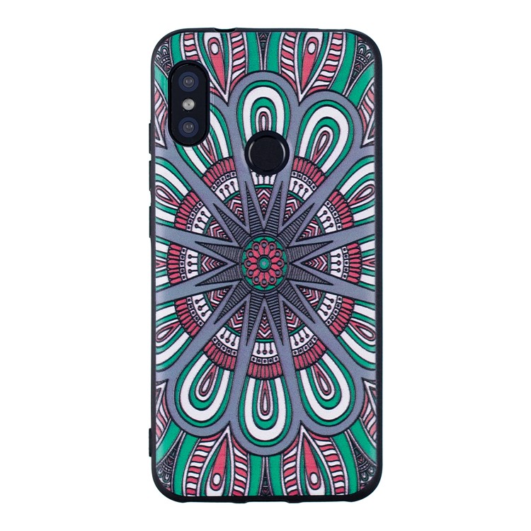 Pattern Printing Embossment Soft TPU Case for Xiaomi Mi A2 Lite / Redmi 6 Pro - Symmetric Pattern-2