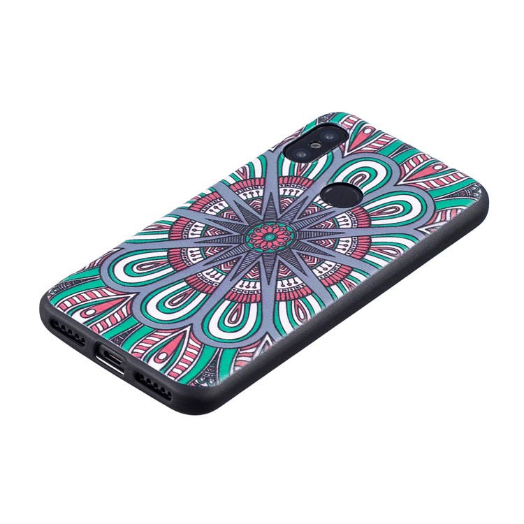 Pattern Printing Embossment Soft TPU Case for Xiaomi Mi A2 Lite / Redmi 6 Pro - Symmetric Pattern-3