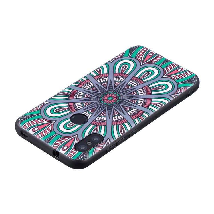 Pattern Printing Embossment Soft TPU Case for Xiaomi Mi A2 Lite / Redmi 6 Pro - Symmetric Pattern-4