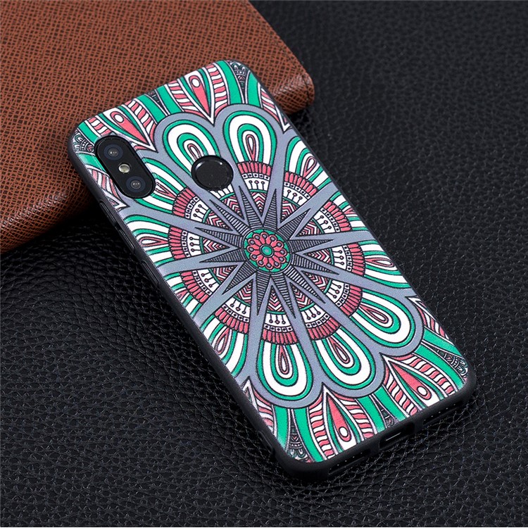 Pattern Printing Embossment Soft TPU Case for Xiaomi Mi A2 Lite / Redmi 6 Pro - Symmetric Pattern-6