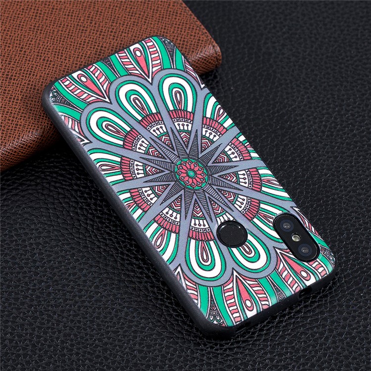 Pattern Printing Embossment Soft TPU Case for Xiaomi Mi A2 Lite / Redmi 6 Pro - Symmetric Pattern-7