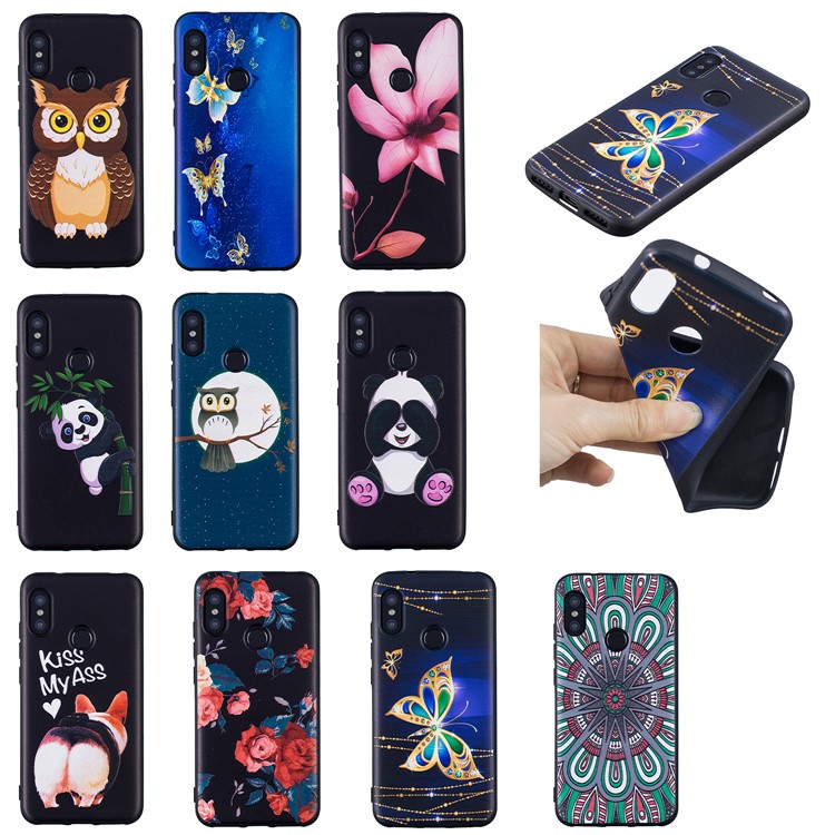 Pattern Printing Embossment Soft TPU Case for Xiaomi Mi A2 Lite / Redmi 6 Pro - Symmetric Pattern-9