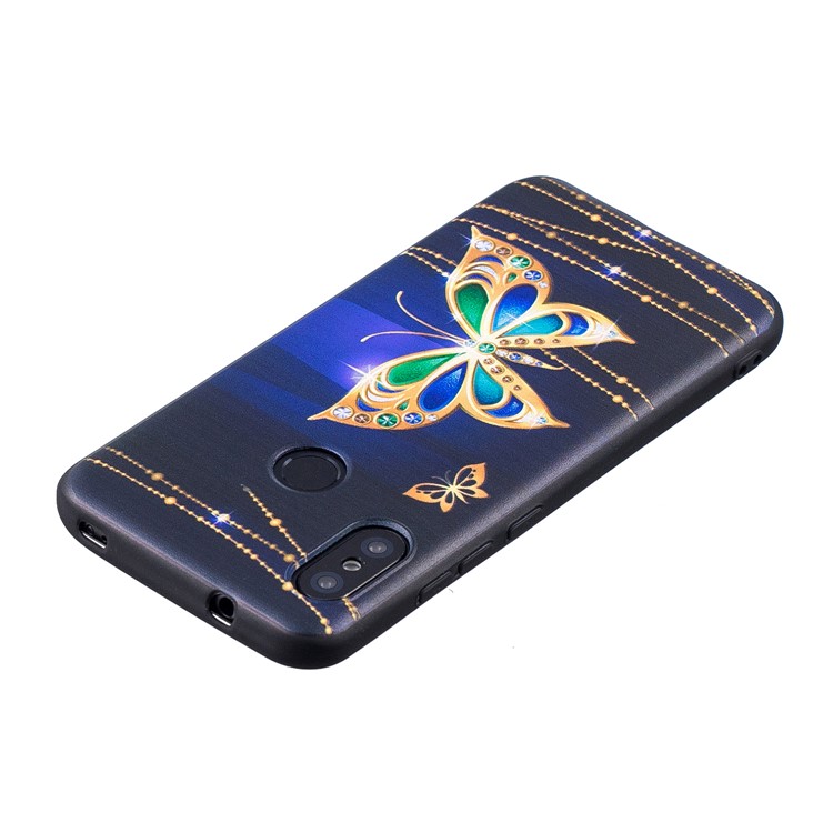 Pattern Printing Embossment Soft TPU Cover for Xiaomi Mi A2 Lite / Redmi 6 Pro - Colorized Butterfly-4