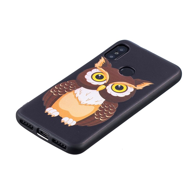 Pattern Printing Embossment Soft TPU Shell for Xiaomi Mi A2 Lite / Redmi 6 Pro - Brown Owl-3