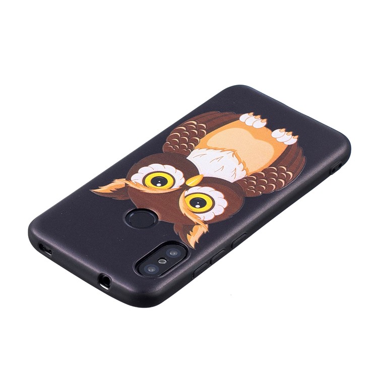 Pattern Printing Embossment Soft TPU Shell for Xiaomi Mi A2 Lite / Redmi 6 Pro - Brown Owl-4