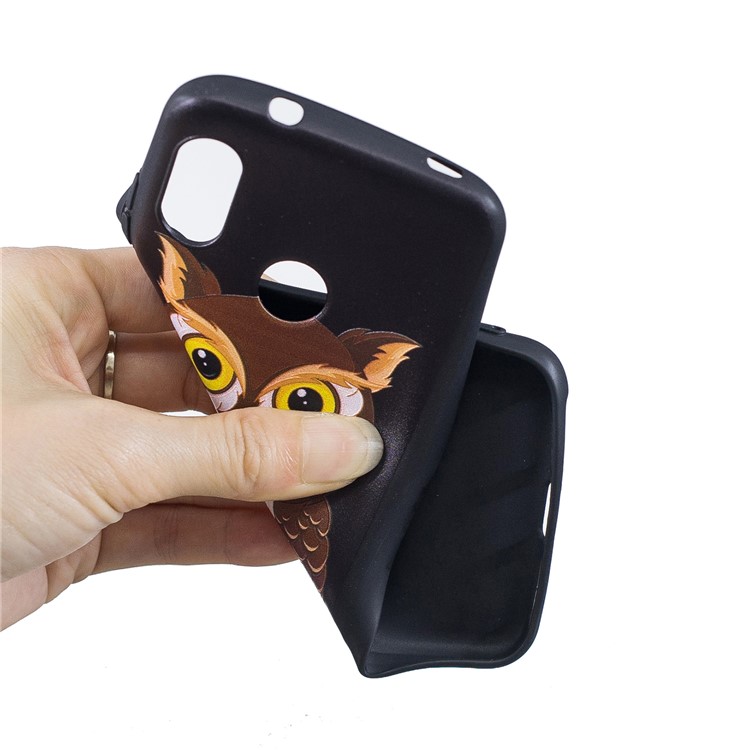 Pattern Printing Embossment Soft TPU Shell for Xiaomi Mi A2 Lite / Redmi 6 Pro - Brown Owl-5