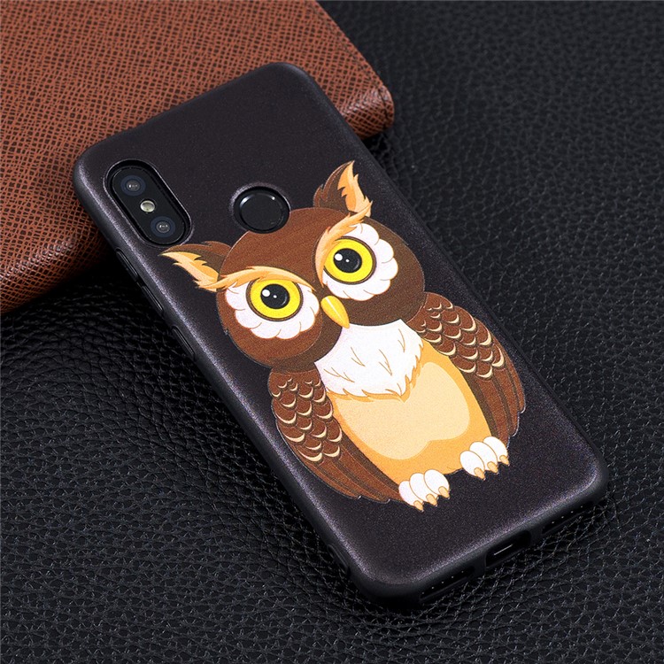 Pattern Printing Embossment Soft TPU Shell for Xiaomi Mi A2 Lite / Redmi 6 Pro - Brown Owl-6