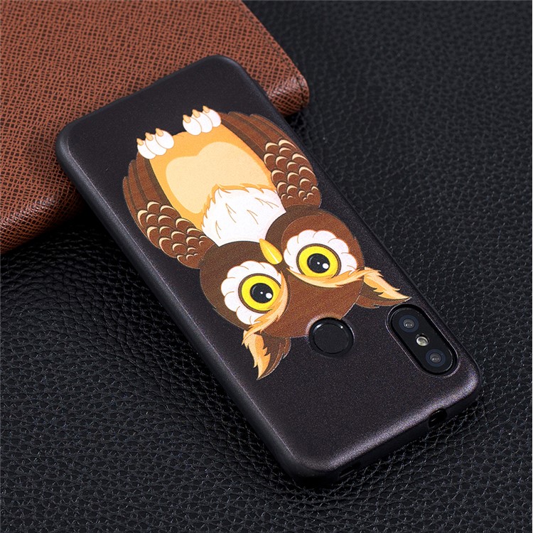 Pattern Printing Embossment Soft TPU Shell for Xiaomi Mi A2 Lite / Redmi 6 Pro - Brown Owl-7