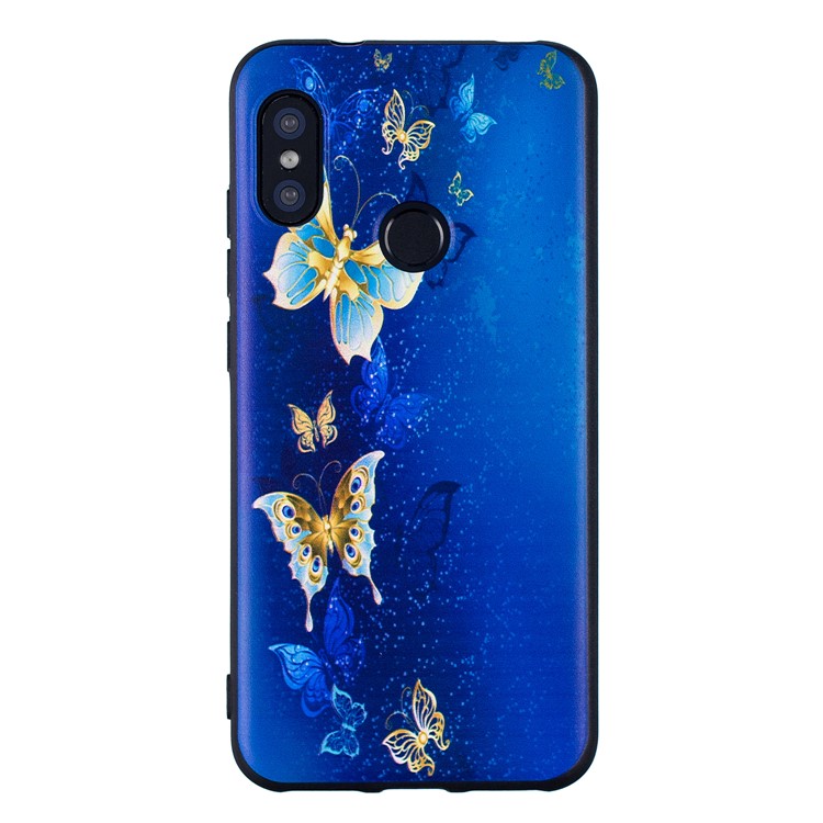 Pattern Printing Embossment Soft TPU Casing for Xiaomi Mi A2 Lite / Redmi 6 Pro - Butterfly Pattern-2