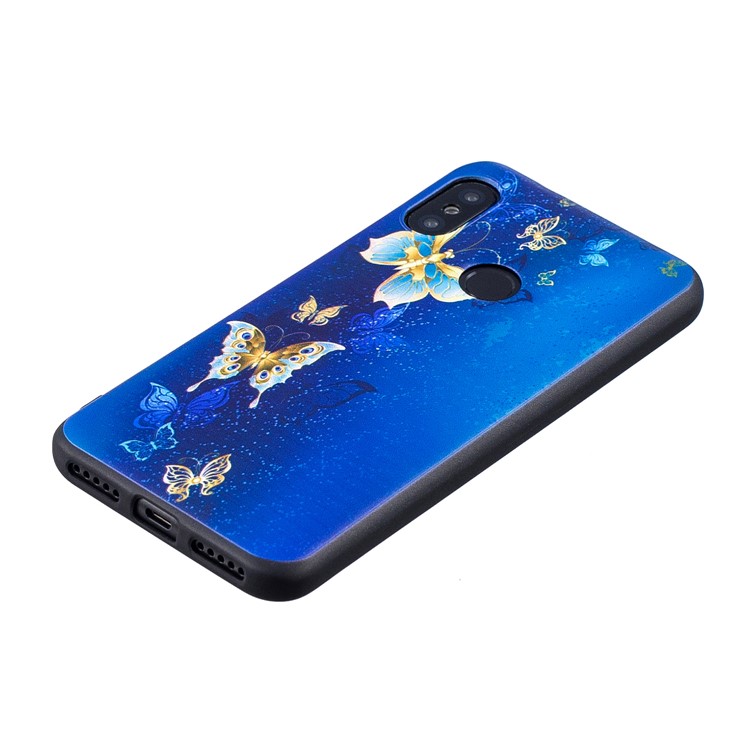 Pattern Printing Embossment Soft TPU Casing for Xiaomi Mi A2 Lite / Redmi 6 Pro - Butterfly Pattern-3