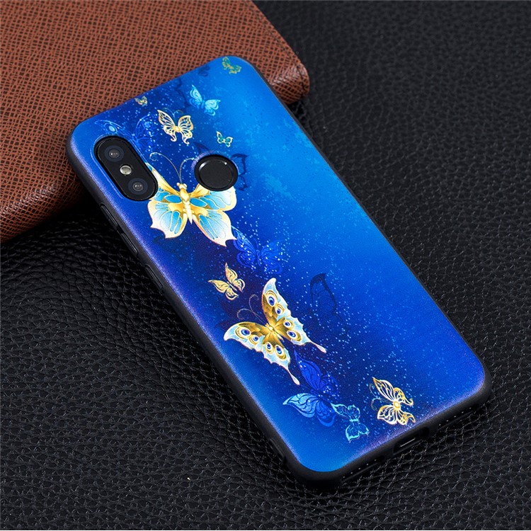 Pattern Printing Embossment Soft TPU Casing for Xiaomi Mi A2 Lite / Redmi 6 Pro - Butterfly Pattern-6