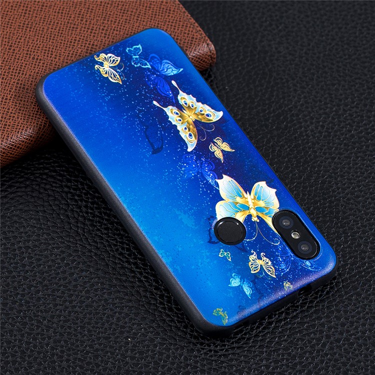 Pattern Printing Embossment Soft TPU Casing for Xiaomi Mi A2 Lite / Redmi 6 Pro - Butterfly Pattern-7