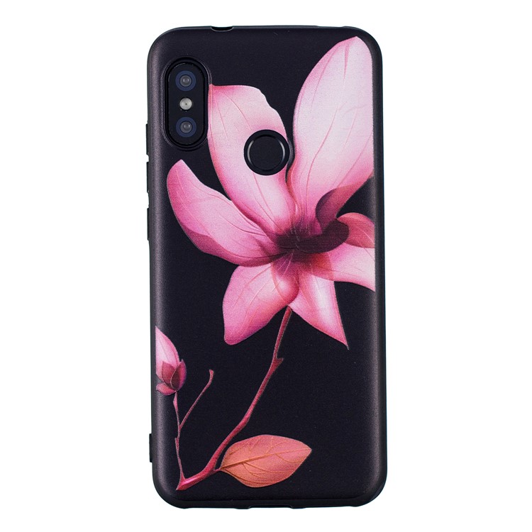Pattern Printing Embossment Soft TPU Mobile Phone Case for Xiaomi Mi A2 Lite / Redmi 6 Pro - Pink Flower-2