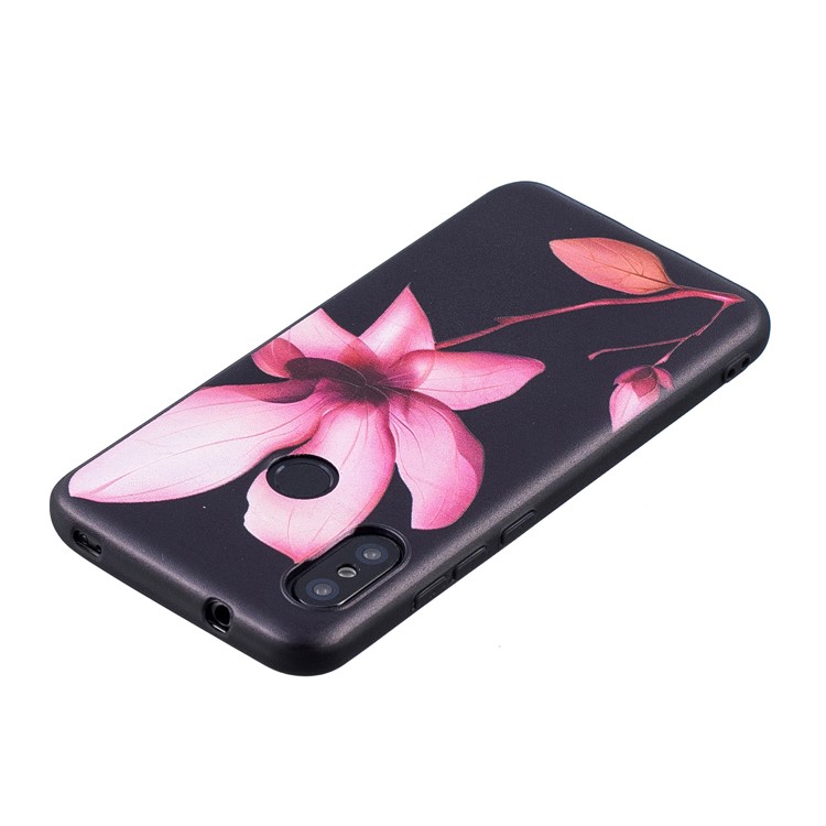Pattern Printing Embossment Soft TPU Mobile Phone Case for Xiaomi Mi A2 Lite / Redmi 6 Pro - Pink Flower-4