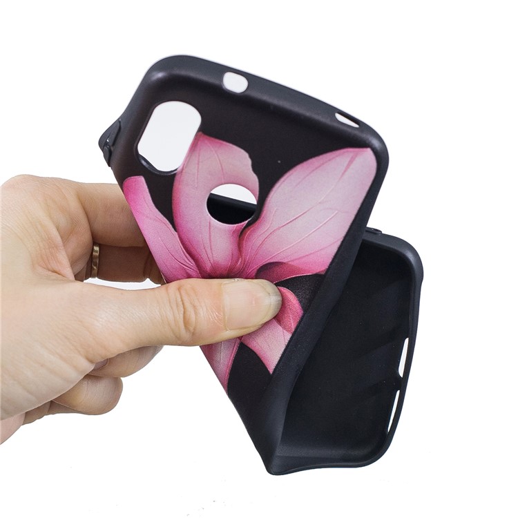Pattern Printing Embossment Soft TPU Mobile Phone Case for Xiaomi Mi A2 Lite / Redmi 6 Pro - Pink Flower-5