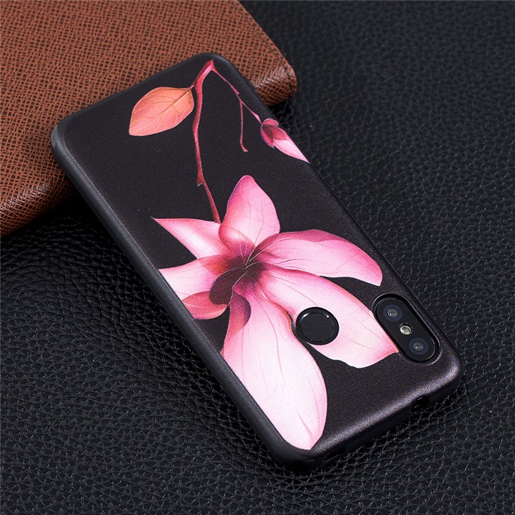 Pattern Printing Embossment Soft TPU Mobile Phone Case for Xiaomi Mi A2 Lite / Redmi 6 Pro - Pink Flower-7