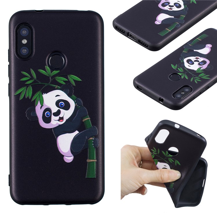 Pattern Printing Embossment Soft TPU Cell Phone Case for Xiaomi Mi A2 Lite / Redmi 6 Pro - Panda Pattern-1