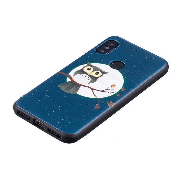 Pattern Printing Embossment Soft TPU Mobile Phone Shell for Xiaomi Mi A2 Lite / Redmi 6 Pro - Owl on Branch-3