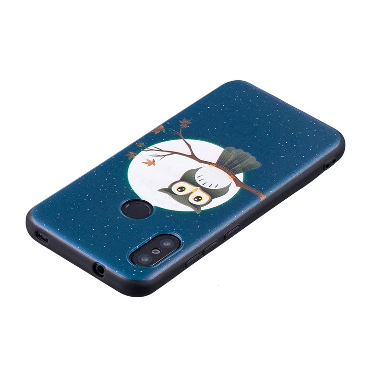 Pattern Printing Embossment Soft TPU Mobile Phone Shell for Xiaomi Mi A2 Lite / Redmi 6 Pro - Owl on Branch-4