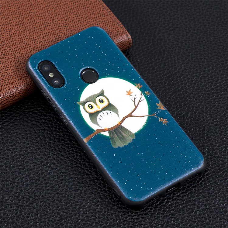 Pattern Printing Embossment Soft TPU Mobile Phone Shell for Xiaomi Mi A2 Lite / Redmi 6 Pro - Owl on Branch-6