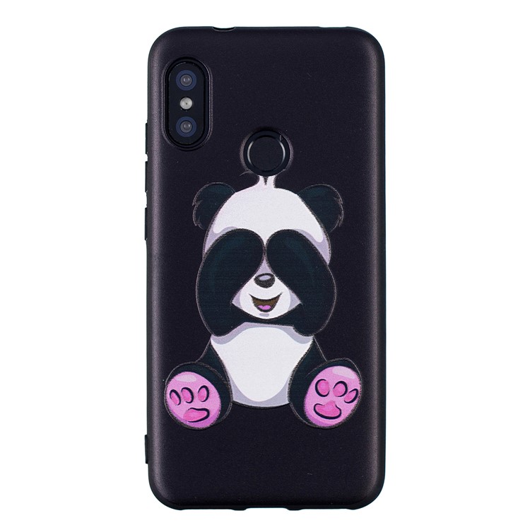 Pattern Printing Embossment Soft TPU Cell Phone Shell for Xiaomi Mi A2 Lite / Redmi 6 Pro - Cute Panda-2