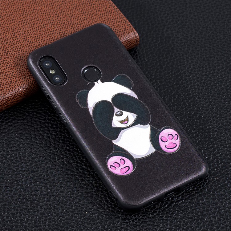 Pattern Printing Embossment Soft TPU Cell Phone Shell for Xiaomi Mi A2 Lite / Redmi 6 Pro - Cute Panda-6