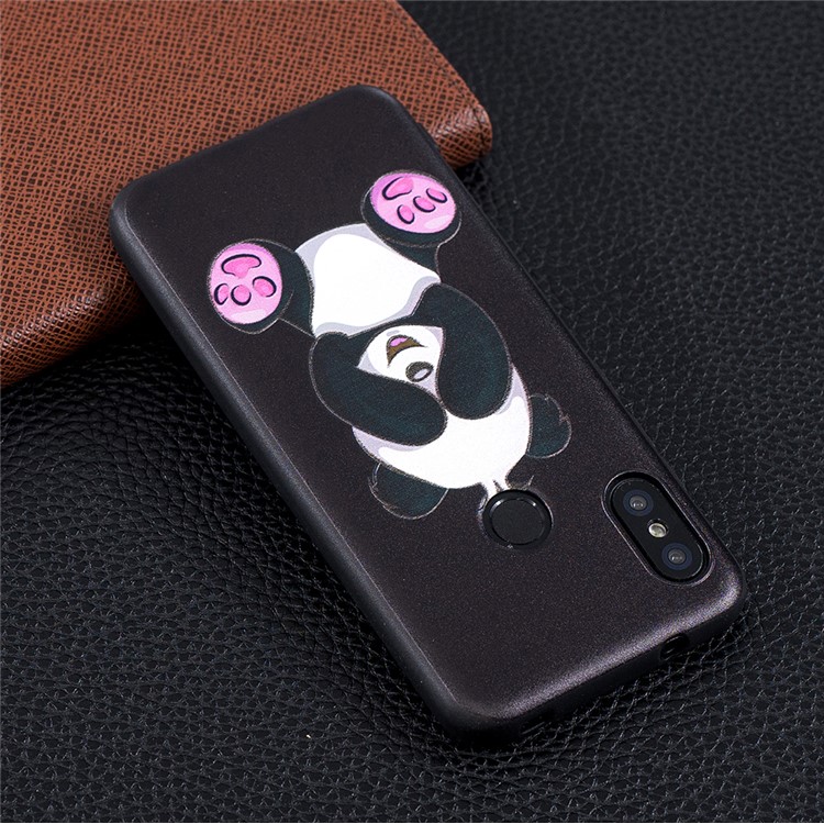 Pattern Printing Embossment Soft TPU Cell Phone Shell for Xiaomi Mi A2 Lite / Redmi 6 Pro - Cute Panda-7