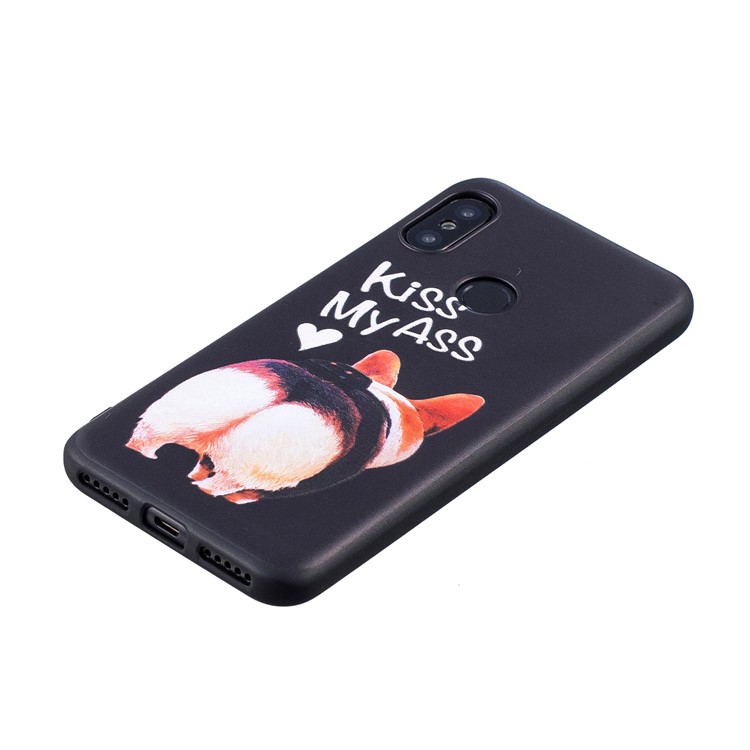 Pattern Printing Embossment Soft TPU Back Case for Xiaomi Mi A2 Lite / Redmi 6 Pro - Kiss My Ass-3