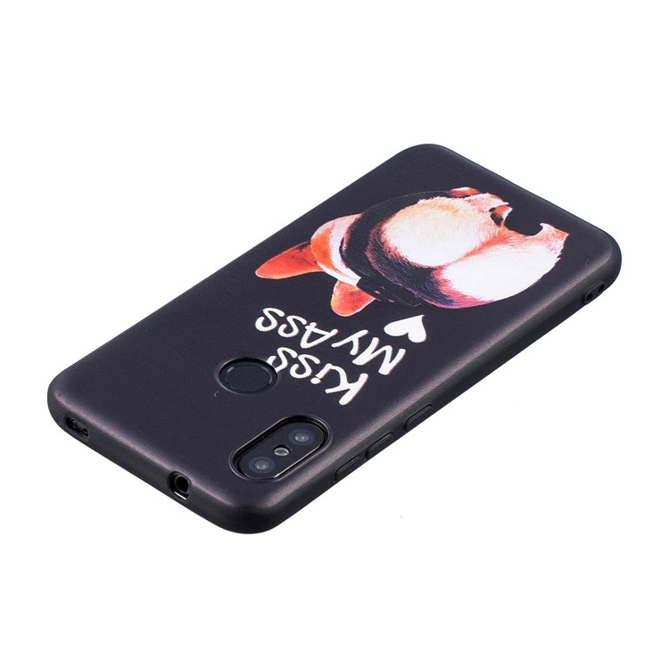 Pattern Printing Embossment Soft TPU Back Case for Xiaomi Mi A2 Lite / Redmi 6 Pro - Kiss My Ass-4