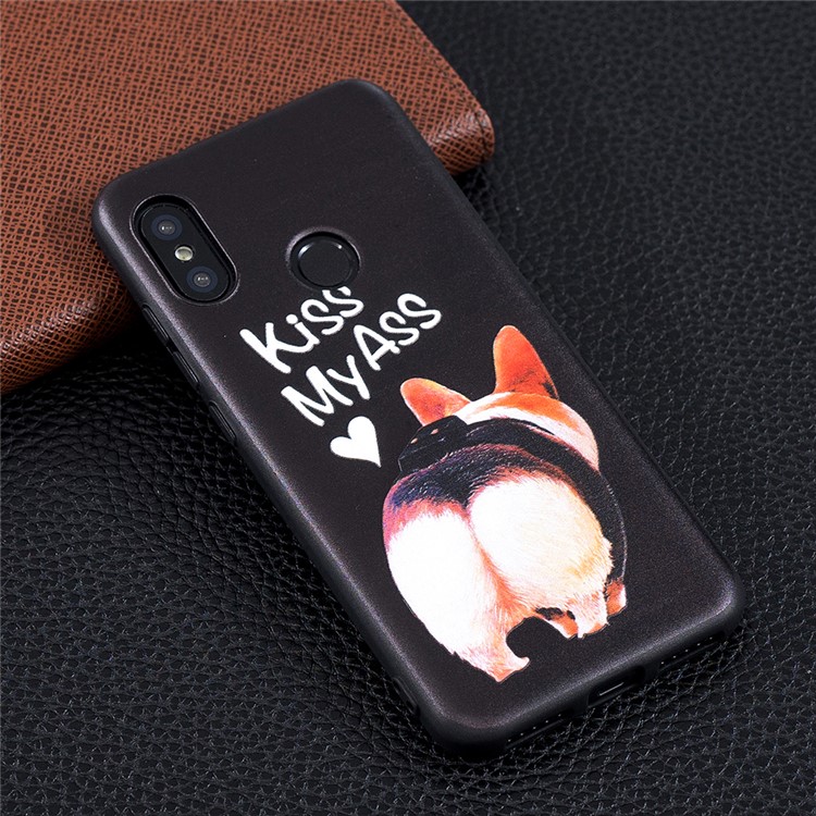Pattern Printing Embossment Soft TPU Back Case for Xiaomi Mi A2 Lite / Redmi 6 Pro - Kiss My Ass-6