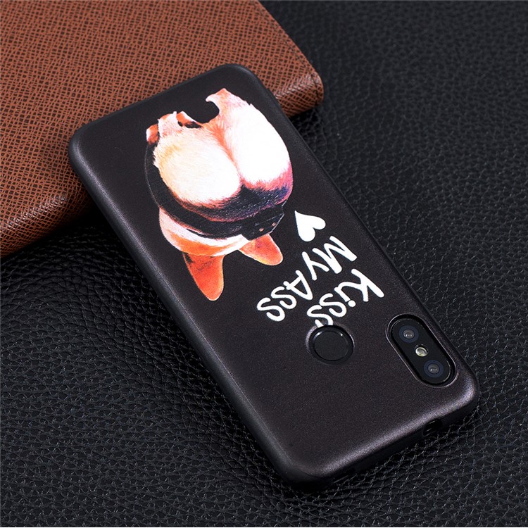Pattern Printing Embossment Soft TPU Back Case for Xiaomi Mi A2 Lite / Redmi 6 Pro - Kiss My Ass-7