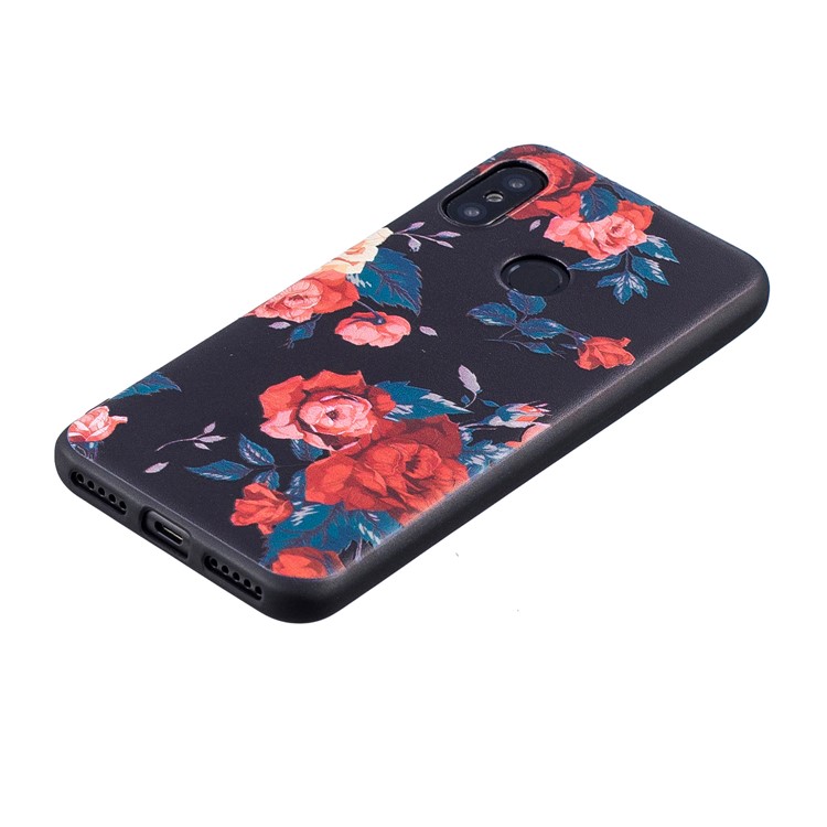 Pattern Printing Embossment Soft TPU Back Cover for Xiaomi Mi A2 Lite / Redmi 6 Pro - Vivid Flowers-3