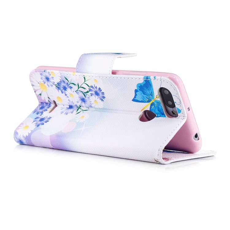 Pattern Printing Wallet Stand Leather Phone Case for Xiaomi Redmi 6 - Blue Butterfly-5