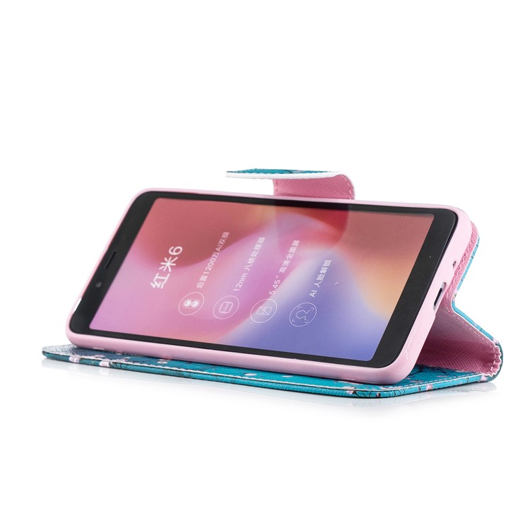 Pattern Printing Wallet Stand Leather Phone Cover for Xiaomi Redmi 6 - Wintersweet-6