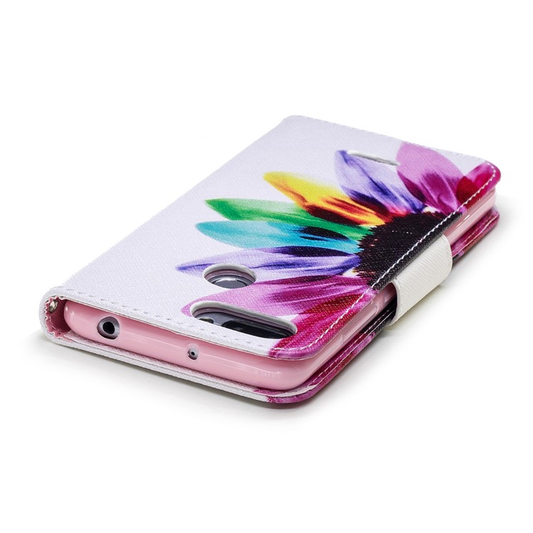 Pattern Printing Wallet Stand Leather Phone Shell for Xiaomi Redmi 6 - Half Flower-8