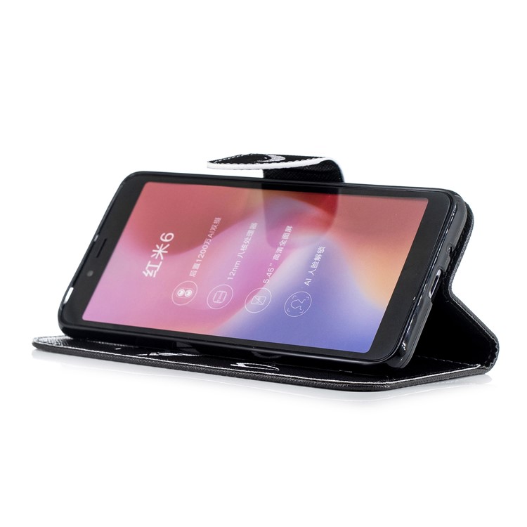 Pattern Printing Wallet Stand Leather Cell Phone Case for Xiaomi Redmi 6 - Angry Face-6