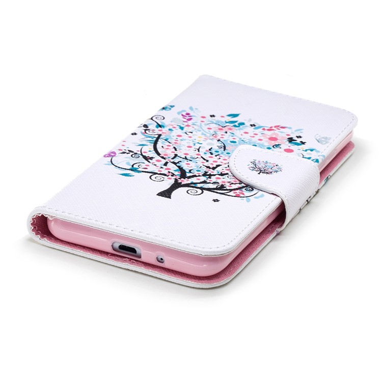 Pattern Printing Wallet Stand Leather Mobile Phone Cover for Xiaomi Redmi 6 - Tree with Flower-7