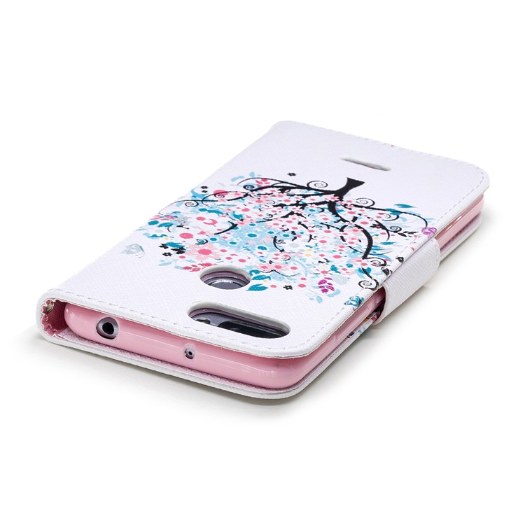Pattern Printing Wallet Stand Leather Mobile Phone Cover for Xiaomi Redmi 6 - Tree with Flower-8