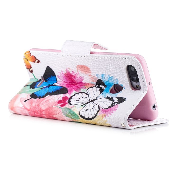 Pattern Printing Wallet Stand Leather Cell Phone Cover for Xiaomi Redmi 6 - Butterfly and Flower-5