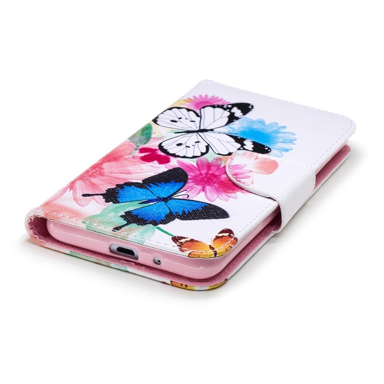 Pattern Printing Wallet Stand Leather Cell Phone Cover for Xiaomi Redmi 6 - Butterfly and Flower-7
