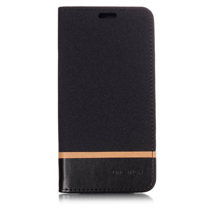 Cloth Texture Splicing PU Leather Card Holder Stand Phone Case for Xiaomi Mi A2 / Mi 6X - Black-1