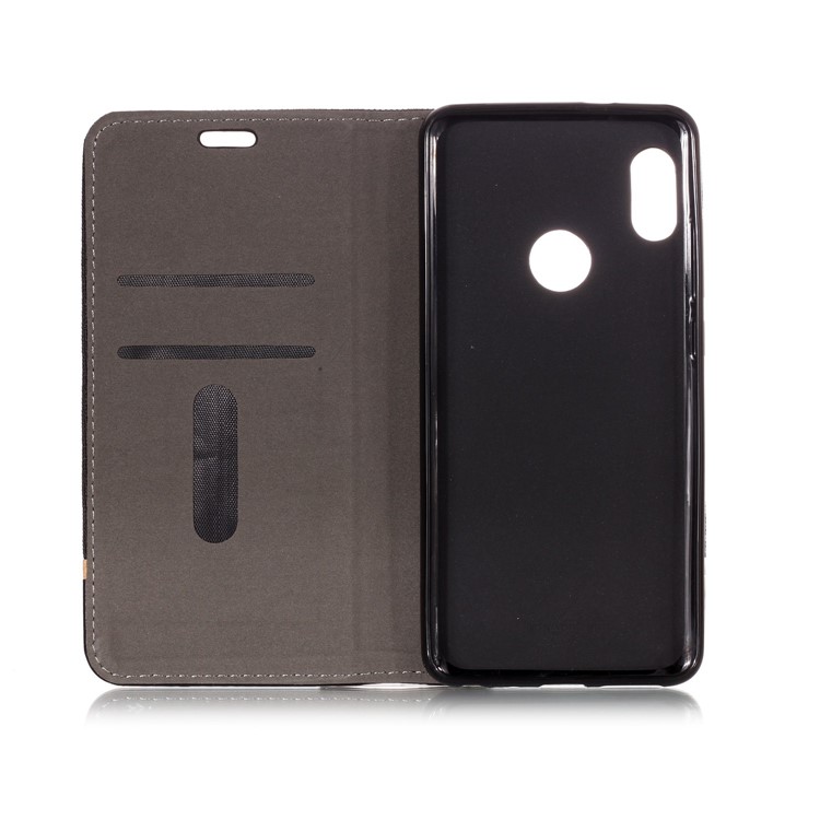 Cloth Texture Splicing PU Leather Card Holder Stand Phone Case for Xiaomi Mi A2 / Mi 6X - Black-3