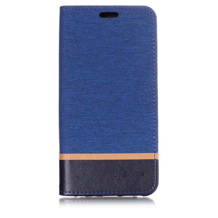 Cloth Texture Splicing PU Leather Card Holder Cell Phone Case for Xiaomi Mi A2 / Mi 6X - Blue-2