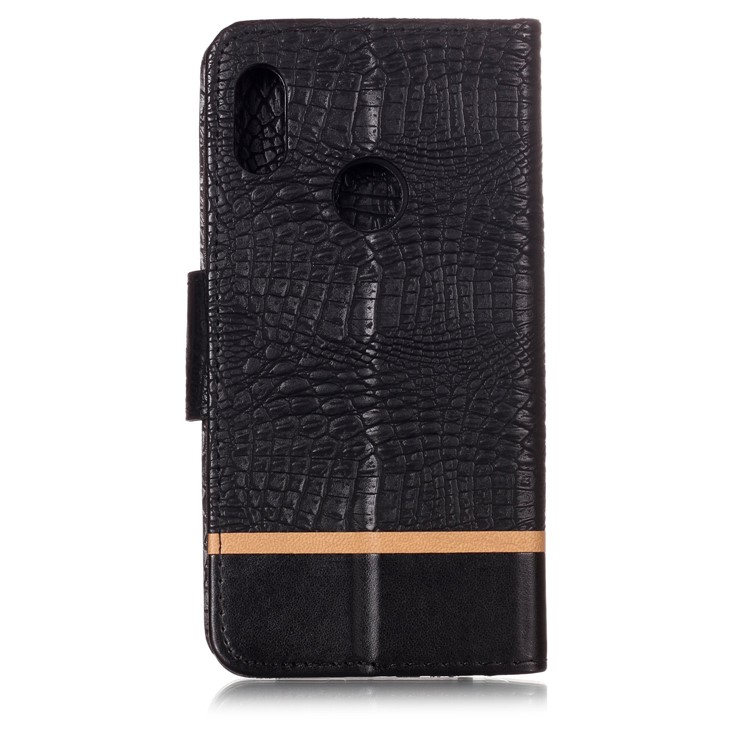 Croco Texture Splicing PU Leather Wallet Case for Xiaomi Mi A2 / Mi 6X - Black-2