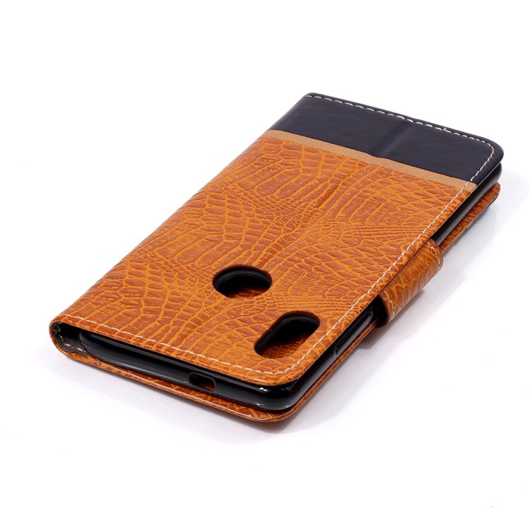 Croco Texture Splicing PU Leather Wallet Cover Case for Xiaomi Mi A2 / Mi 6X - Brown-5